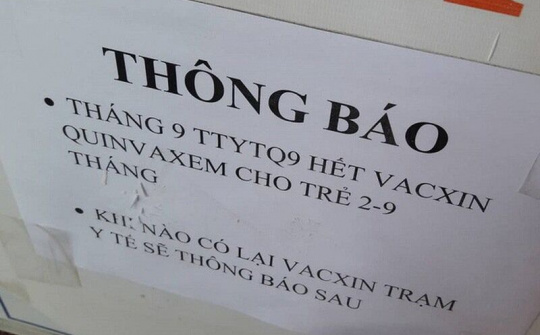 TP HCM: Hết vaccine Quinvaxem cho trẻ 2 đến 9 tháng tuổi