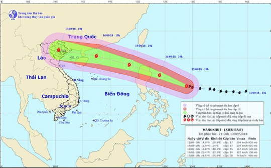 Dự báo thời tiết ngày 14/9: Do ảnh hưởng của bão, gây mưa lớn nhiều nơi