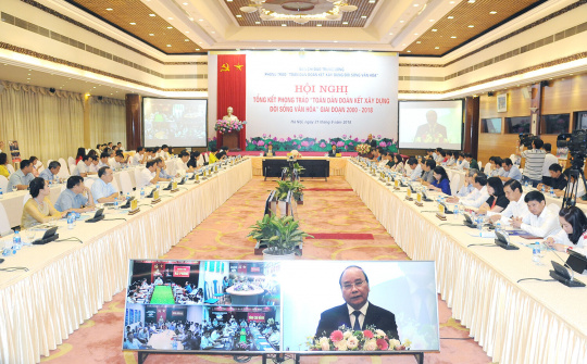Hội nghị trực tuyến tổng kết phong trào 'Toàn dân đoàn kết xây dựng đời sống văn hóa'