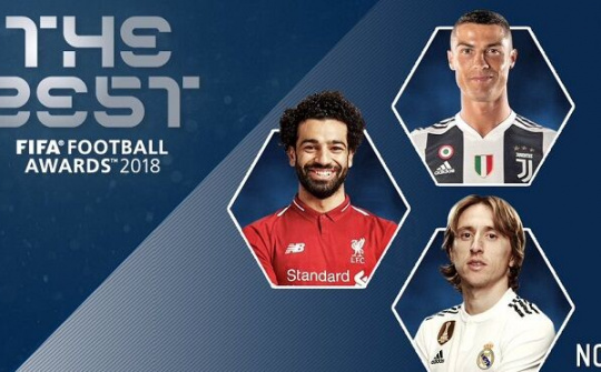 Cầu thủ xuất sắc nhất FIFA 2018: Ronaldo lọt top 3, Messi vắng mặt