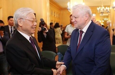 Tổng Bí thư Nguyễn Phú Trọng tiếp Chủ tịch Đảng Cộng sản LB Nga