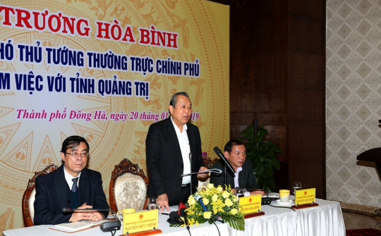 Phó Thủ tướng Trương Hòa Bình làm việc với lãnh đạo chủ chốt tỉnh Quảng Trị