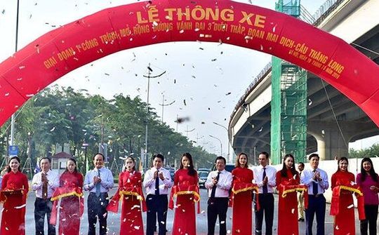 Hà Nội thông xe đường vành đai 3.000 tỷ đoạn Mai Dịch - cầu Thăng Long