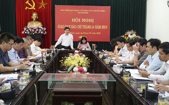 Nam Định tổ chức Hội nghị Giao ban báo chí tháng 10 năm 2019