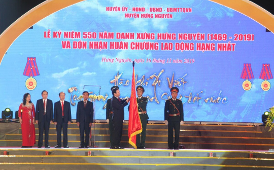 Nghệ An: Huyện Hưng Nguyên kỷ niệm 550 năm thành lập và đón nhận Huân chương Lao động hạng Nhất