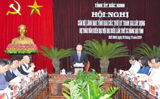 Lãnh đạo tỉnh Bắc Ninh qua các thời kỳ góp ý  vào Dự thảo Văn kiện Đại hội đại biểu lần thứ XX Đảng bộ tỉnh