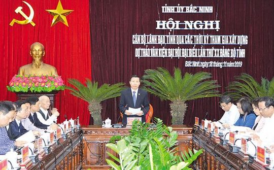 Lãnh đạo tỉnh Bắc Ninh qua các thời kỳ góp ý  vào Dự thảo Văn kiện Đại hội đại biểu lần thứ XX Đảng bộ tỉnh