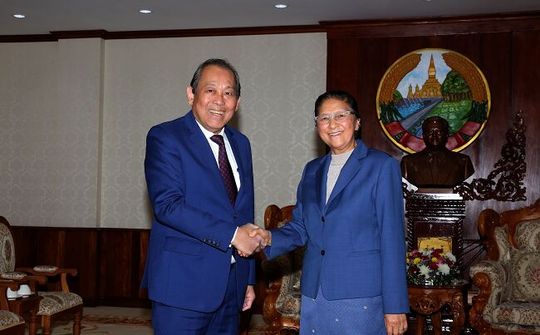 Phó Thủ tướng Thường trực Chính phủ hội kiến Chủ tịch Quốc hội Lào