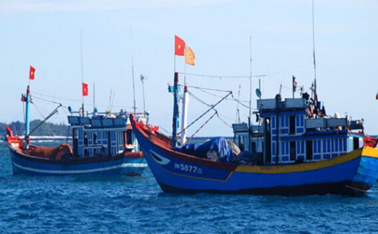 Tuyên truyền kiến thức pháp luật về biển, đảo cho các chủ phương tiện hành nghề đánh bắt xa bờ.