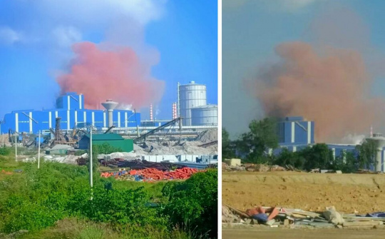 Quảng Ngãi: Khói bụi có màu bất thường xảy ra tại Hòa Phát- Dung Quất