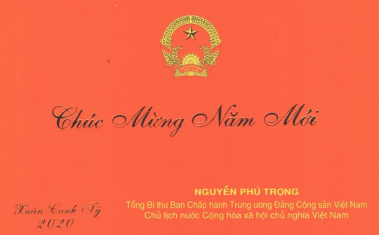 Thiếp chúc mừng năm mới 2020 của Tổng Bí thư, Chủ tịch nước Nguyễn Phú Trọng