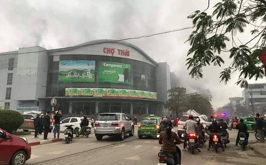 Kịp thời khống chế vụ cháy tại chợ trung tâm TP Thái Nguyên