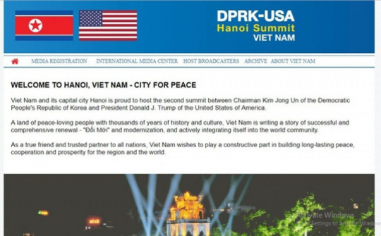 Bộ Ngoại giao mở website phục vụ phóng viên đăng ký tham dự Hội nghị Thượng đỉnh Mỹ - Triều