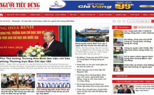 Báo điện tử Người tiêu dùng bị rút giấy phép hoạt động 3 tháng