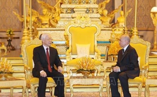 Tổng Bí thư, Chủ tịch nước Nguyễn Phú Trọng hội đàm với Quốc vương Campuchia