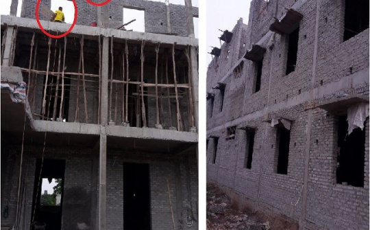 Hải Dương: Những nguy hiểm rình rập tại công trình 20 tỷ đang xây dựng