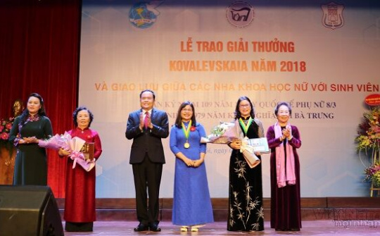 Vinh danh cá nhân và tập thể đoạt Giải thưởng Kovalevskaia 2018