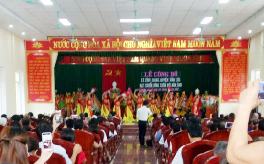 Vĩnh Quang - Thanh Hóa đón nhận Bằng công nhận đạt chuẩn nông thôn mới