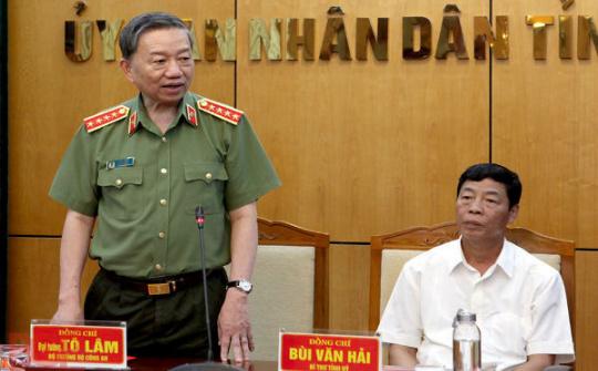 Bộ trưởng Bộ Công an Tô Lâm làm việc tại tỉnh Bắc Giang