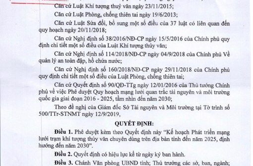 Vĩnh Phúc: Kế hoạch Phát triển mạng lưới trạm khí tượng thủy văn
