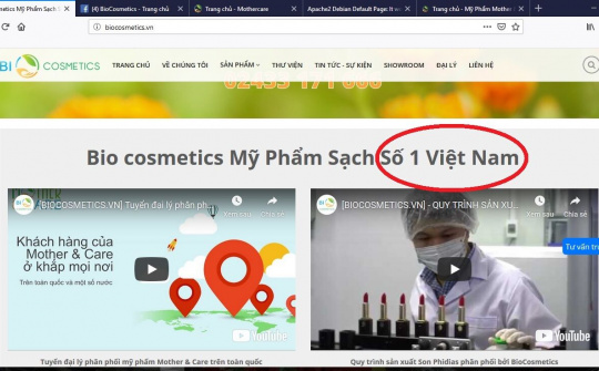 Công ty Bio Cosmetics tự phong mỹ phẩm "số 1", vi phạm Luật quảng cáo?