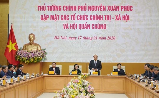 Thủ tướng gặp mặt các tổ chức chính trị-xã hội và hội quần chúng