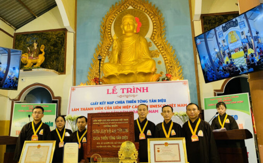 Chùa Thiền tông Tân Diệu nhận chứng nhận "Không gian văn hóa tâm linh"