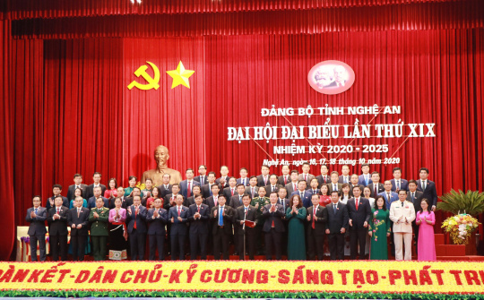 Nghệ An: Bế mạc Đại hội đại biểu Đảng bộ tỉnh lần thứ XIX, nhiệm kỳ 2020-2025