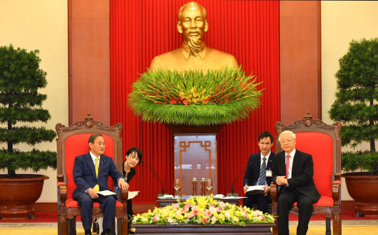 Tổng Bí thư, Chủ tịch nước Nguyễn Phú Trọng tiếp Thủ tướng Nhật Bản Suga Yoshihide