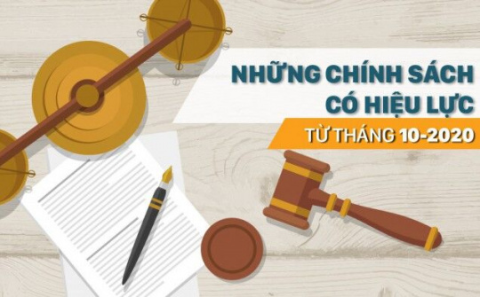 Chính sách mới có hiệu lực từ tháng 10/2020