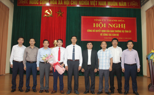 Công bố Quyết định của Ban thường vụ Tỉnh ủy Thanh Hóa về công tác cán bộ