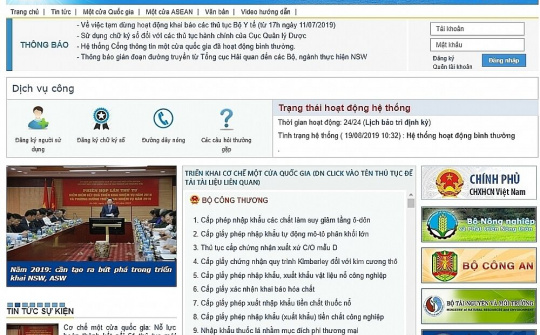 202 thủ tục hành chính kết nối Cơ chế một cửa quốc gia