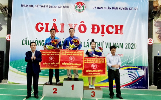 Bế mạc giải vô địch cầu lông tỉnh Đắk Nông lần thứ VII, năm 2020