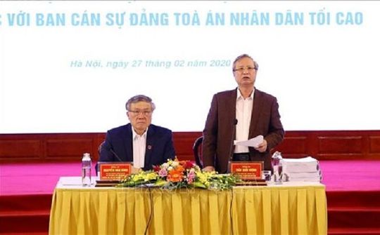 Thường trực Ban Bí thư làm việc với Ban cán sự đảng Tòa án nhân dân Tối cao