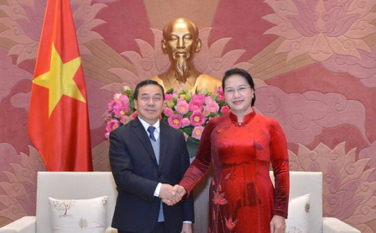 Chủ tịch Quốc hội tiếp Đại sứ Lào