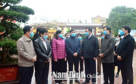 Lãnh đạo tỉnh Nam Định kiểm tra phòng, chống dịch bệnh nCoV tại một số đơn vị
