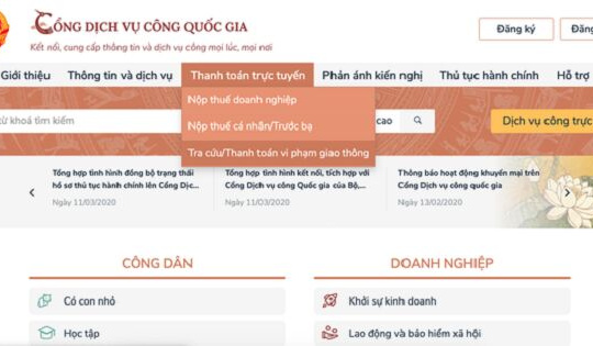 Quy trình nộp phạt trực tuyến vi phạm giao thông đường bộ