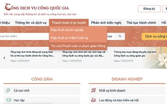 Quy trình nộp phạt trực tuyến vi phạm giao thông đường bộ