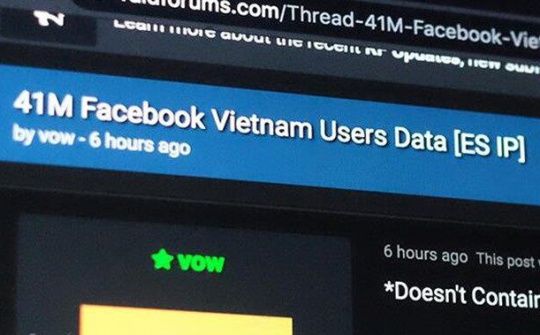 Lộ thông tin tài khoản 41 triệu người dùng Facebook Việt Nam
