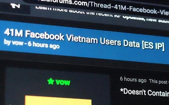 Lộ thông tin tài khoản 41 triệu người dùng Facebook Việt Nam