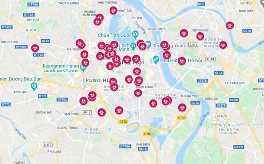 Bản đồ dịch COVID-19 tại Hà Nội trên Google Maps gây hoang mang
