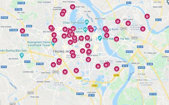 Bản đồ dịch COVID-19 tại Hà Nội trên Google Maps gây hoang mang
