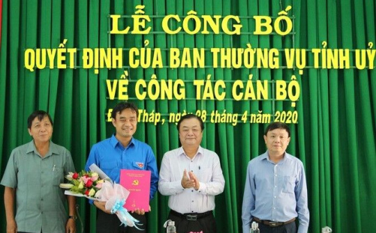 Đồng Tháp: Bí thư Tỉnh Đoàn giữ chức Bí thư Huyện uỷ Tháp Mười