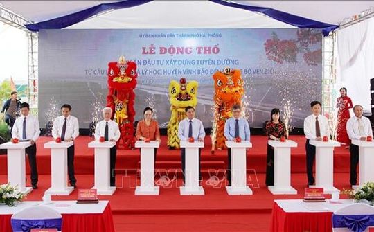 Động thổ hai dự án tuyến đường nối từ các huyện đến đường bộ ven biển Hải Phòng