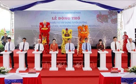 Động thổ hai dự án tuyến đường nối từ các huyện đến đường bộ ven biển Hải Phòng