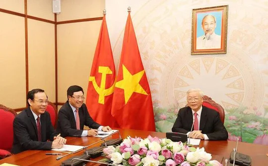 Tổng Bí thư Nguyễn Phú Trọng điện đàm với Tổng thống LB Nga V.Pu-tin