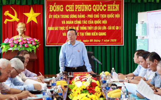 Phó Chủ tịch Quốc hội Phùng Quốc Hiển làm việc tại Kiên Giang