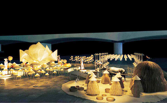 Đà Nẵng: Sử dụng hơn 1.000 chiếc nón lá sắp đặt 'Bức tranh quê'