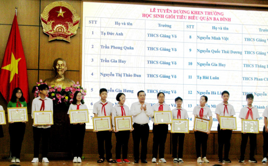 Quận Ba Đình tuyên dương học sinh giỏi tiêu biểu năm học 2019 - 2020