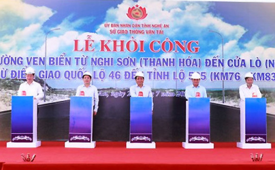 Khởi công dự án đường ven biển nối Nghi Sơn với Cửa Lò
